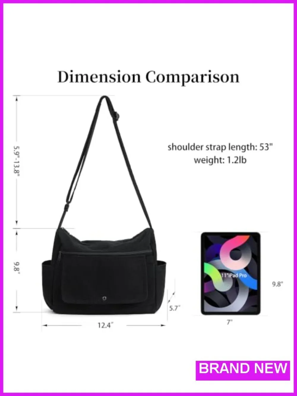 Canvas Messenger Bag Crossbody Satchel Fits 13